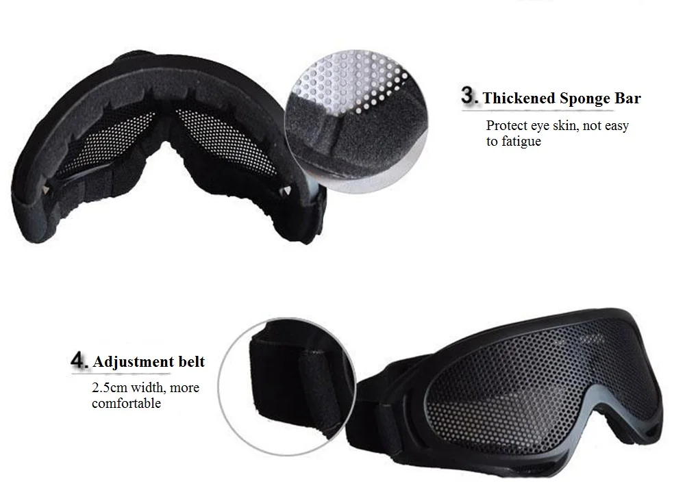 Практичные очки X400, сетчатые очки для соревнований на открытом воздухе, ударопрочность, супер прочность, пескостойкие, косплей, игра CS Live