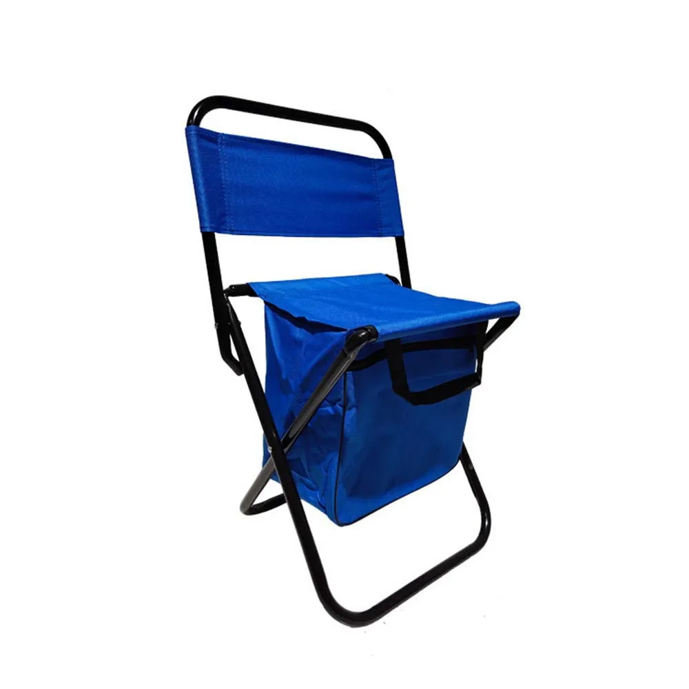 Портативный складной Кемпинг стул многофункциональный с охладителем изолированная сумка для пикника Походное камуфляжное сиденье настольная сумка пляжное кресло - Цвет: Blue 35x28x58cm