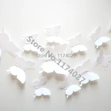 12 шт. ПВХ 3d бабочка домашний декор сплошной белый цвет маленькие милые настенные наклейки украшения Переводные картинки с бабочками