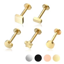 1 шт. 1,2 мм язык тела пронзительный Звезда Сердце штангой для хряща ушной раковины пирсинг губ Стад штангой украшения для тела