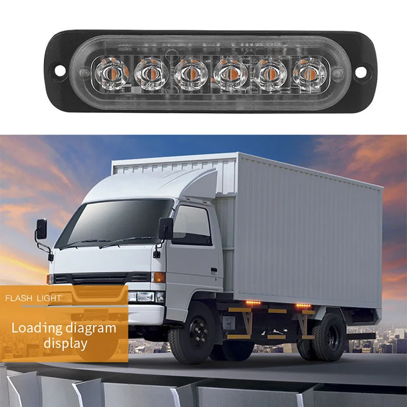 

6 LED 12V- 24V Strobe Warning Light Strobe Grill Flashing Breakdown Emergency Light Car Truck Beacon Lamp Amber Traffic Light
