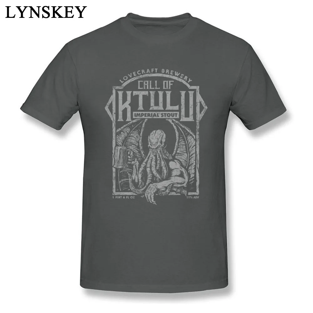 Fitted Simple Style Short Sleeve T Shirts Summer/Fall Crew Neck Cotton Fabric Tops T Shirt for Men Printed On Tee Shirts Call Of Ktulu carbon