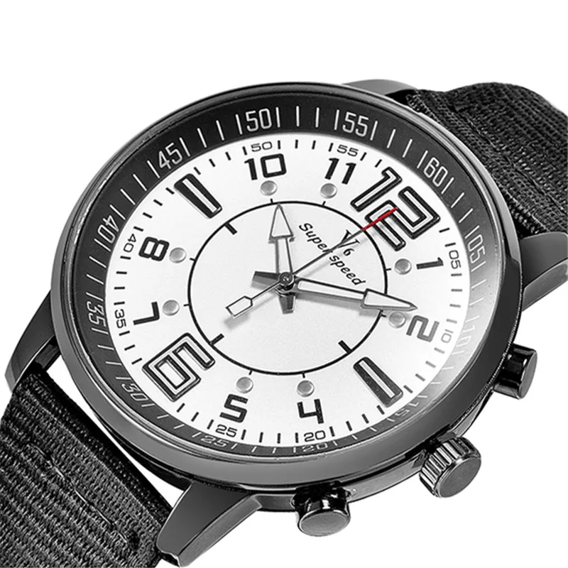 New Fashion Top Brand V6 Men Quartz Movement Watch Fabric Band Military Sport Casual Male Gift