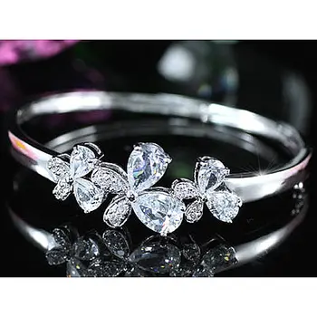 

7 Carat CZ Simulated Cubic Zirconia Butterfly Bangle CSB060