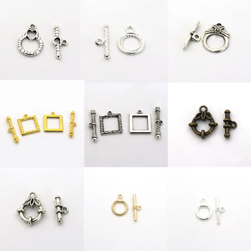 

10Sets/lot Metal Rose Gold Connector Toggle OT Clasps Hook For Jewelry Bracelet Chain Diy Accessories Gold Antique Silver Bronze