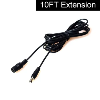 

3M 10FT DC Power Extension Cable 5.5x2.1mm Plug Male to Female Adapter for Car Boat Motor Backup Camera & Monitor LED Lights CCT