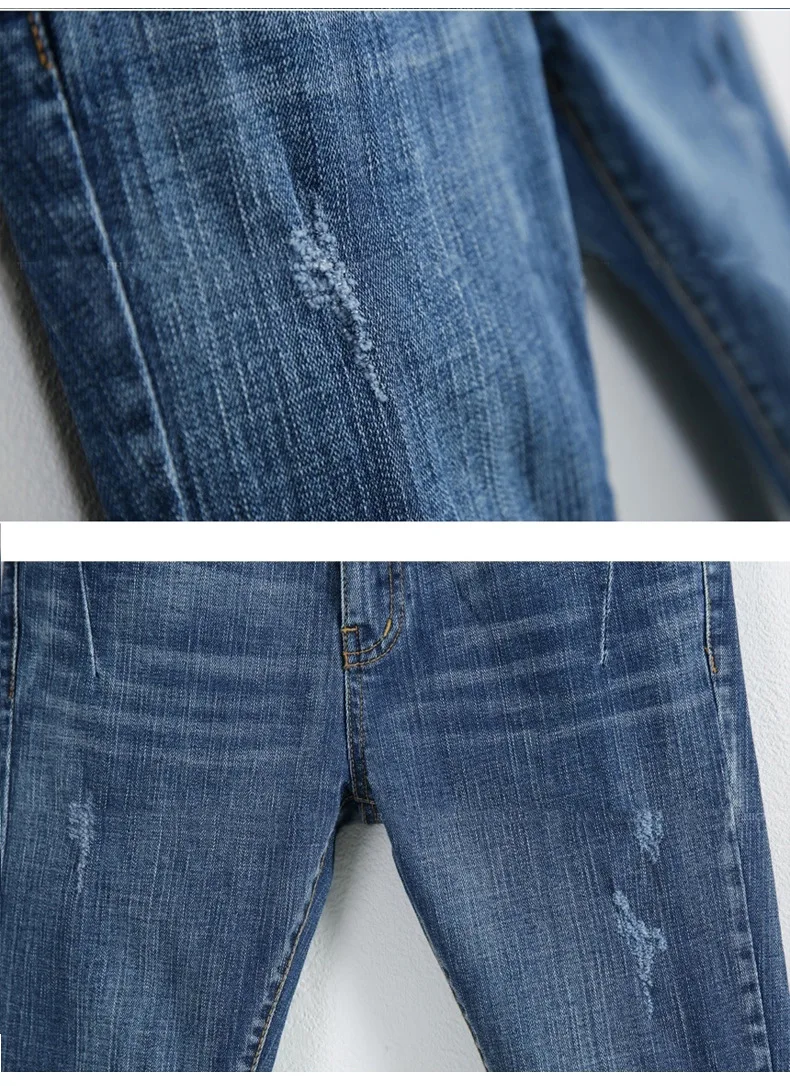 Джинсы бойфренда для женщин горячая Распродажа винтажные потертые прямые рваные джинсы из спандекса джинсовые потертые брюки женские джинсы C1028