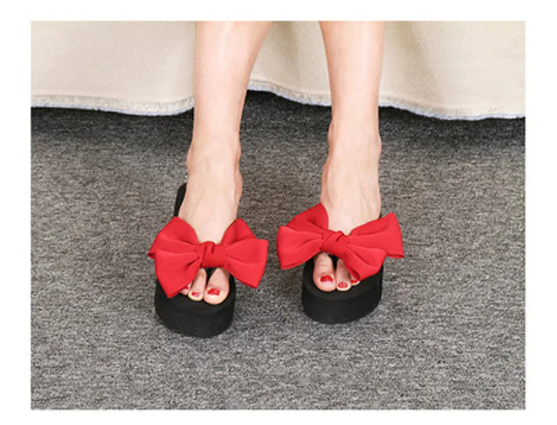 2018 New Flip Flops Fashion Solid Women Shoes EVA Platform Slip on Summer Slipppers Shoes Women Big Bow Decoration Sandals Woman (24)