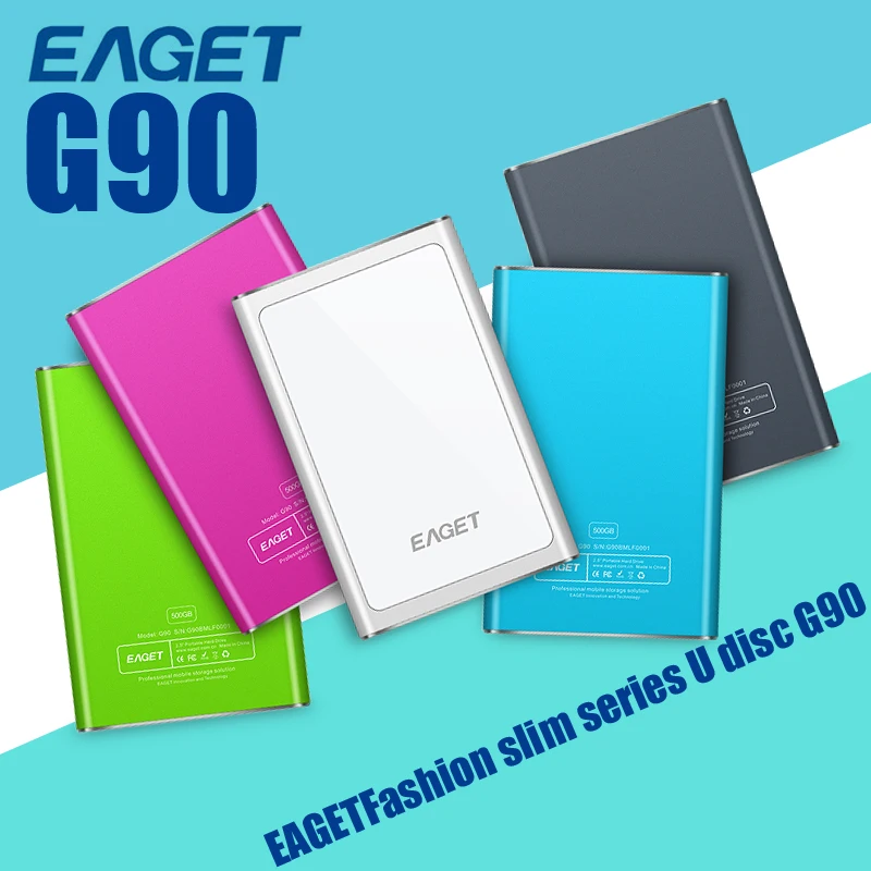 Eaget HDD внешний жесткий диск G90 usb 3.0 500 ГБ / 1 ТБ экстрим - тонкие металлические
