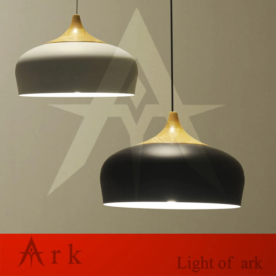 Modern pendant light Oak Wood lamp E27 socket wood lampholder Hanging light white black Optionally 300mm / 350mm modern pendant light wood aluminum lamp e27 socket loft style hanging light black white lampshade 320mm wpl149