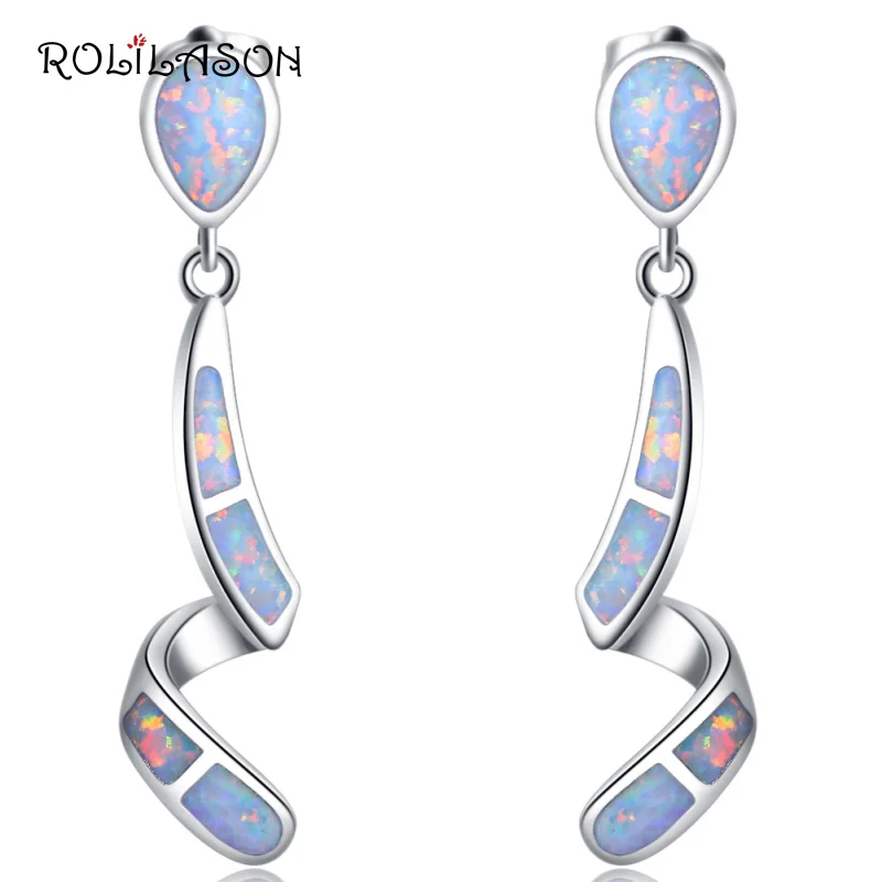 

Party gift Created white fire opal drop Earrings 925 Sterling Silver Jewelry pure Earrings For Woman SE009