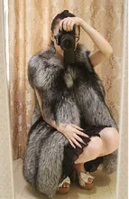arlene sain Winter New Fashion Genuine Fox Furs Vests Woman Real Fur Vest For Women’s Coat Natural Silver Fox Fur Waistcoat