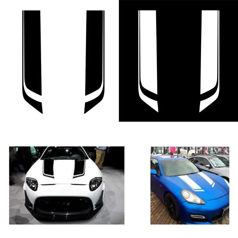 2Pcs Racing Sports Vinyl Car Hood Decals DIY Decoration Stickers