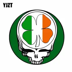 YJZT 10,5 см * 10,5 см ирландский флаг череп мотоцикл творческий автомобиль Стикеры наклейка 6-0709