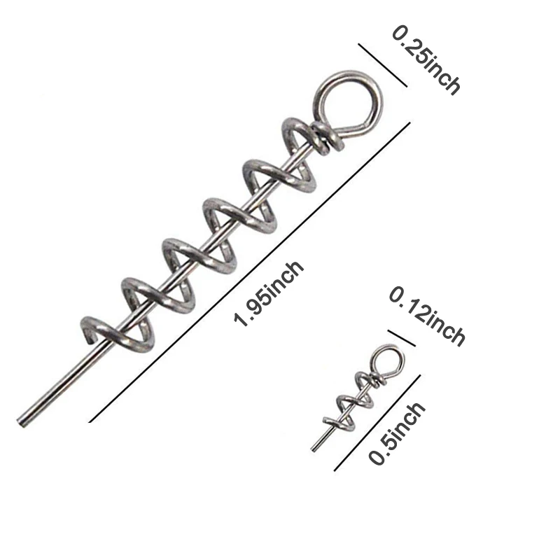 Легко поймать 20 шт./компл. Нержавеющая сталь Весна Твист замок рыболовные винт кинжал для Мягкая приманка Для рыбалки Размеры 1,4 см 4,5 см
