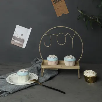 

Wrought iron paper cup cake stand LED string cake cake wedding dessert decoration