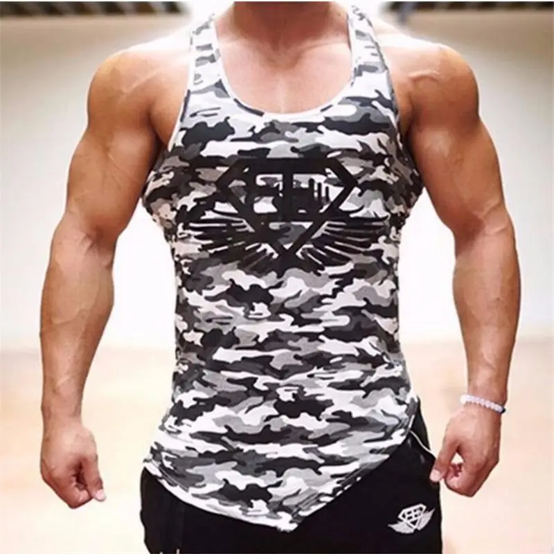 Fitness Mannen Tank Top Army Camo Camouflage Mens Bodybuilding Stringers  Tank Tops Singlet Merk Kleding|tank top singlets|bodybuilding stringersmens  bodybuilding - AliExpress