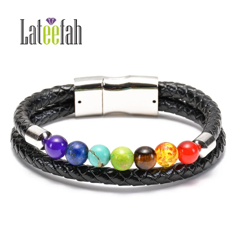 

Lateelah Fashion Jewelry Magnetic Stone Bractlet Multicolor Stone Bracelet Stone Bracelet Chakra 7 for 8mm