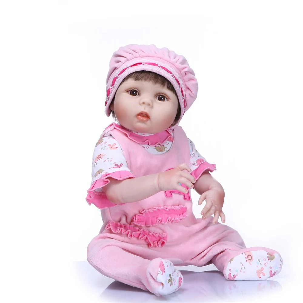 NPK 57 см полный Силиконовый Reborn Baby Doll Kid Playmate подарок для девочек винил девочка жива мягкие игрушки для Bebes Reborn Brinquedo