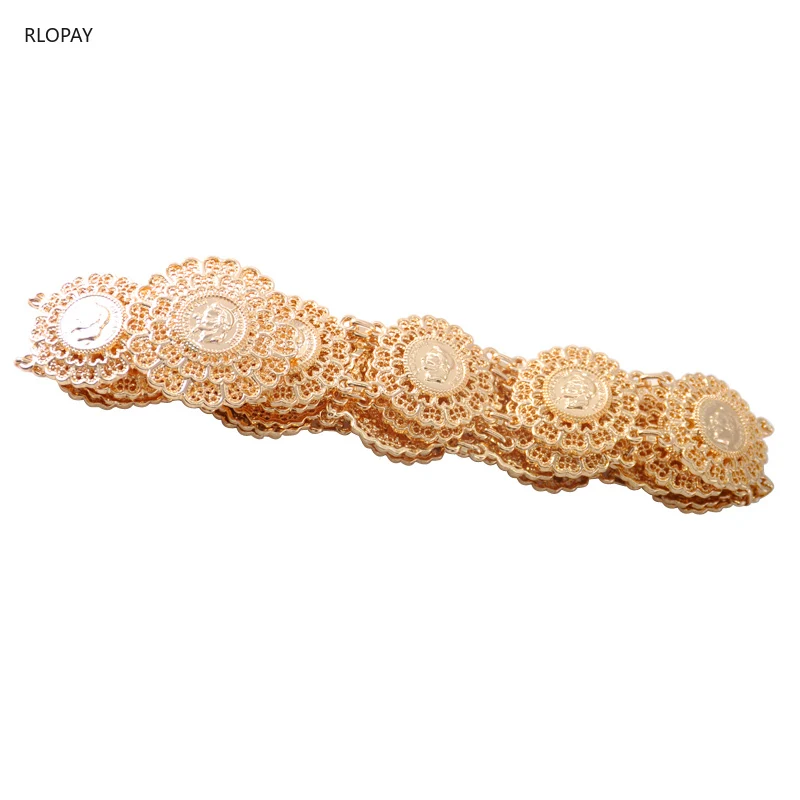 

Flower Design Women Waist Chain In Gold Soft Waist Beads Luxury Arabic Abaya Waist Belt