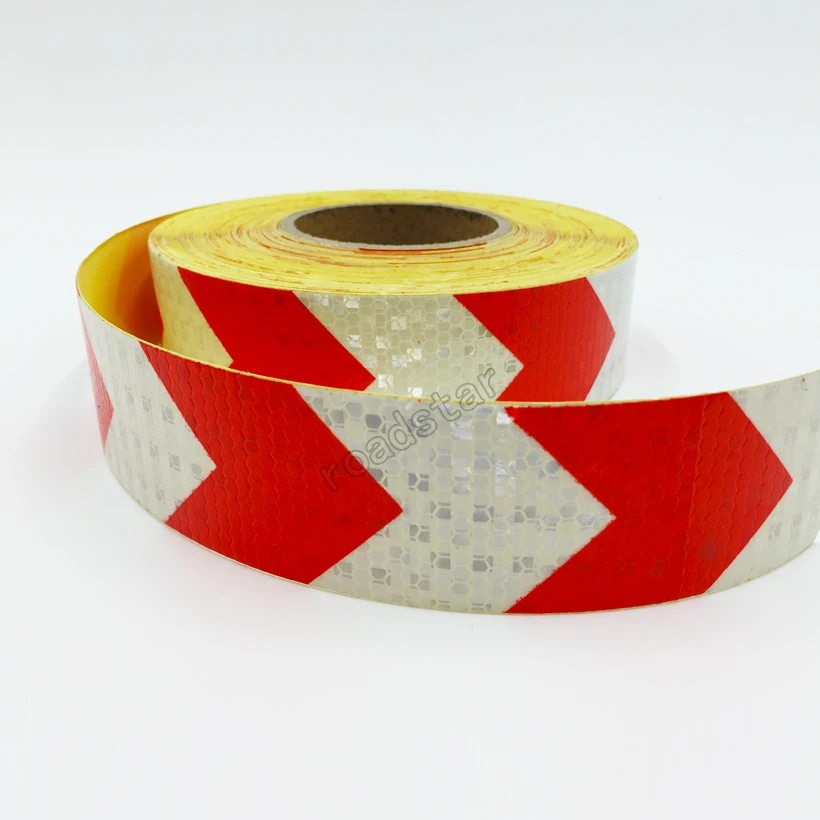 5cmx10m Arrow Safety Warning Conspicuity Reflective Roll Tape Marking Film Sticker for Road Construction Caution sticker
