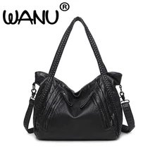 Новая Большая вместительная кожаная сумка на плечо для женщин, американская модная дорожная сумка для отдыха, Изысканная сумка с ручкой сверху