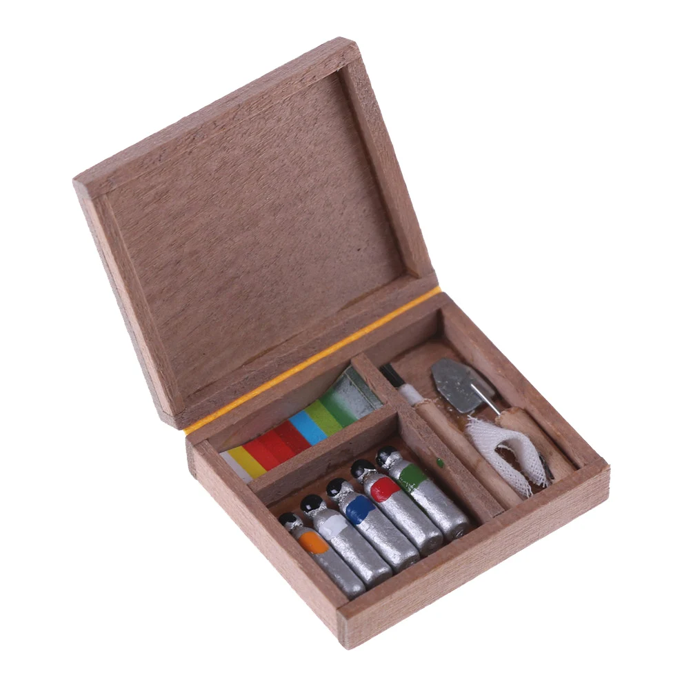 1 шт. 1:12 DIY Мини краска ing Box пигментные палочки миниатюрные куклы дом коробка части