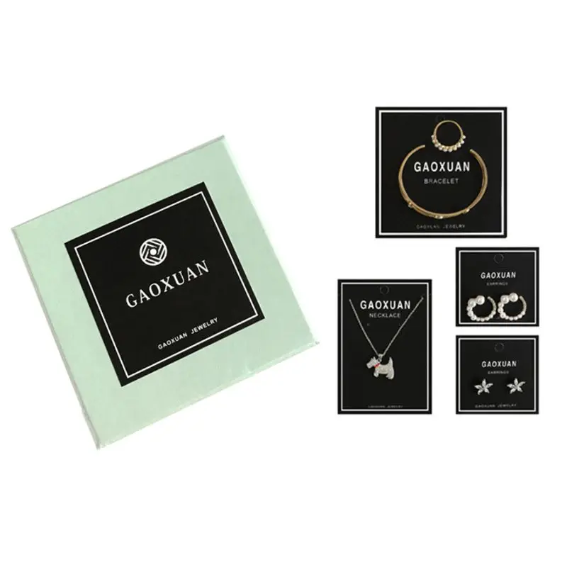 

Square Jewelry Gift Box Paper Ring Display Case With Padding Earring Necklace Storage Container For Anniversary Wedding Birthday