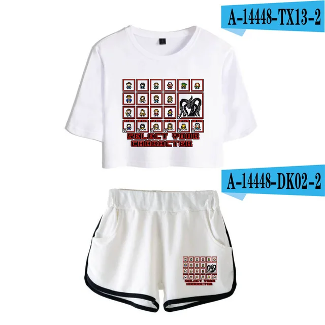 Girls Outfit Stranger Things New 2D print Leisure Women Two Piece Set Shorts+lovely T-shirts Hot Sale Tracksuit - Цвет: 27