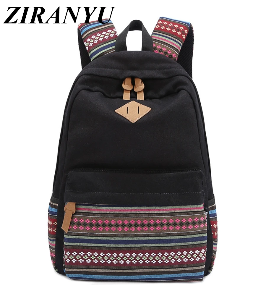 

New Women Canvas Backpack lady casual travel bag School Bags for girls Shoulder satchel female printing rucksack mochila laptop