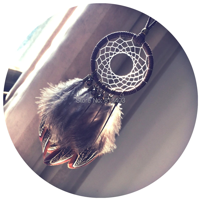 Малый Dream Catcher wind chime Whosale Перо Dream Catcher автомобиля Висячие украшения