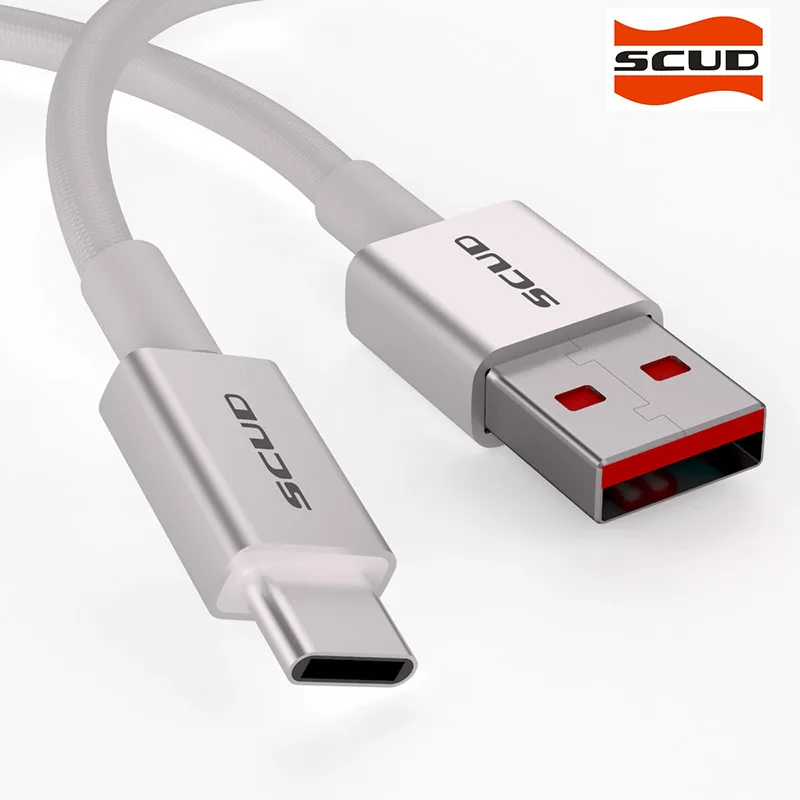 SCUD usb type-C кабель для сотового телефона USB type-C кабель для зарядки передачи данных кабель для мобильного телефона для устройств usb type-C - Цвет: Silver