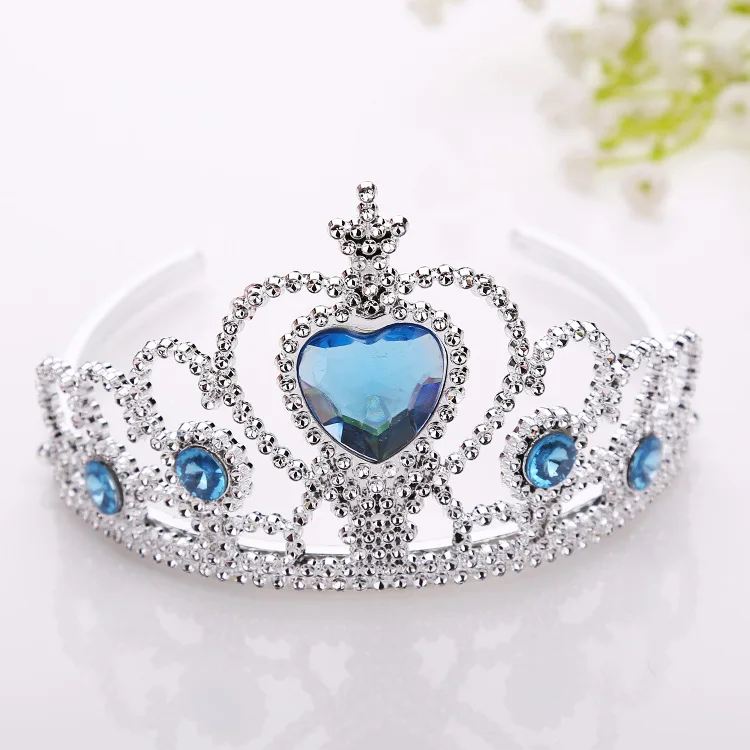 Новинка Frozenn Эльза и Анна волшебное дерево и корона мерцающие аксессуары для волос для девочек принцесса - Цвет: Blue