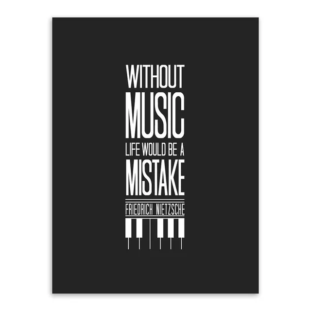 Minimalistischen Schwarz Weiss Motivation Typografie Musik Leben Zitate A4 Kunstdruck Poster Wand Bild Leinwand Malerei Kein Rahmen Decor Art Print Poster Wall Picturesprint Poster Aliexpress