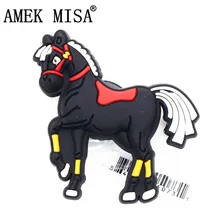 1 шт. Высокая Имитация обуви украшения Темный конь обуви пряжки Шарм черный аксессуары подходят браслеты Croc JIBZ детские подарки