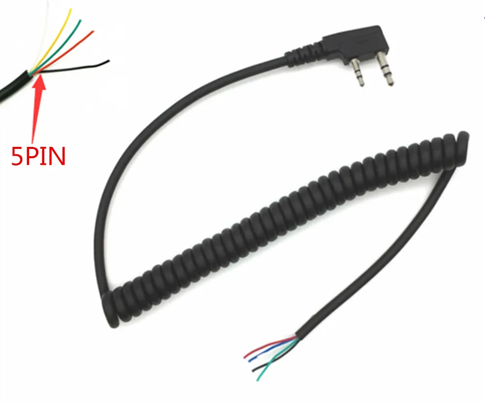 DIY 5 Провода микрофонный кабель к разъем 2 булавки для kenwood TK3107 TK3207 wouxun baofeng UV5R puxing