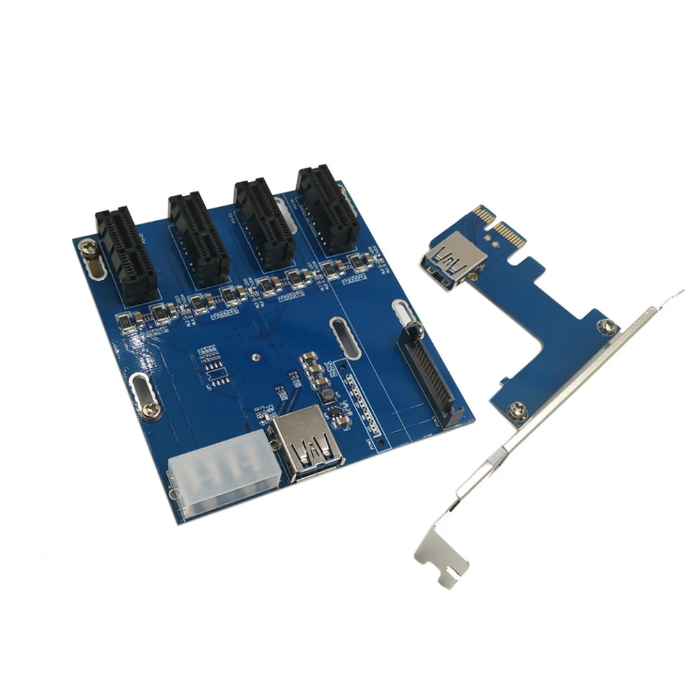  USB 3.0 PCI-E Post Karte 1X Expansion Kit PCI-E Zu PCIe Riser Karte 1 zu 4 Ports Schalter Multiplie