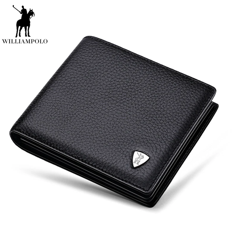 WILLIAMPOLO Элитный бренд для мужчин короткие бумажник горизонтальные корова Leathe