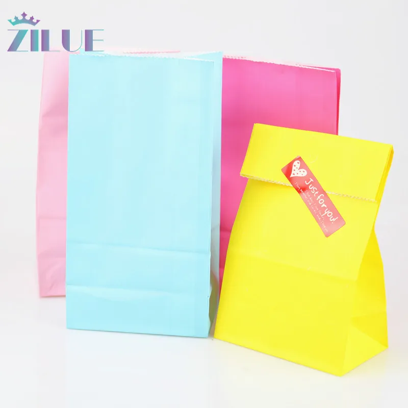 Zilue крафт-бумажные пакеты, 10 шт./лот, сумки в горошек, для детской вечеринки, дня рождения, пищевая бумага, крафт-упаковка, подарочная упаковка