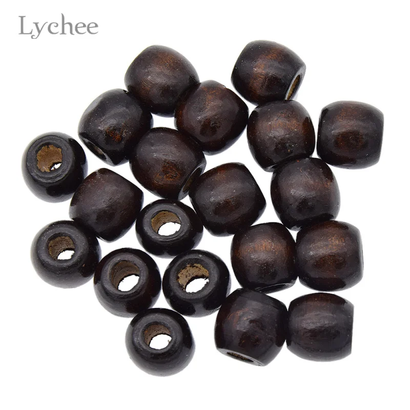 Dark Coffee Lychee 20 шт./лот мульти Цвет древесины, подвязанные лентой, с объемной волной, дредлоки, для увеличения объема, бусины Зажимная манжета ювелирных изделий для Для мужчин Для женщин - Окраска металла: Dark Coffee
