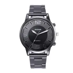Модная Мужская Дизайн Нержавеющая сталь аналоговые сплава кварцевые наручные часы Мужские часы лучший бренд класса люкс 2018 мужской часы