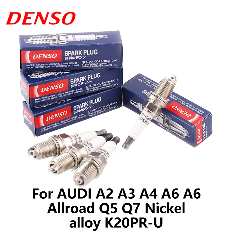 4 шт./компл. DENSO автомобиль свечи зажигания для AUDI A2 A3 A4 A6 A6 Allroad Q5 Q7 Никель сплав K20PR-U
