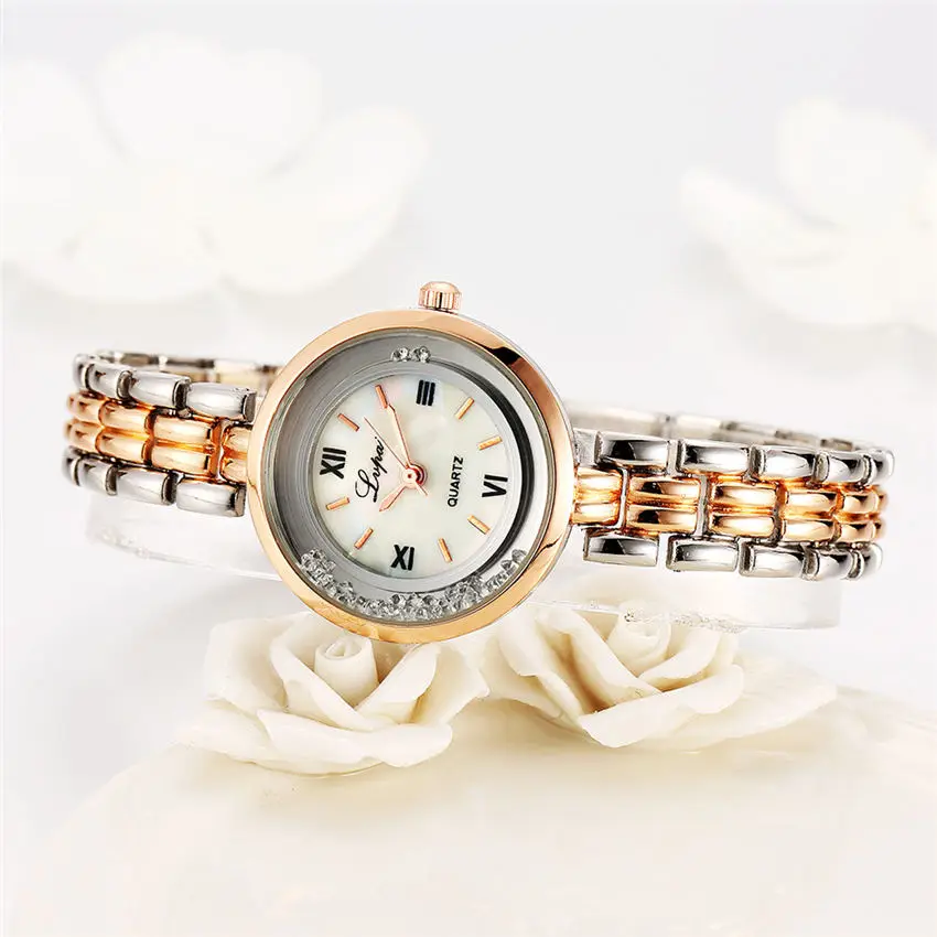 LVPAI Лидер продаж золото Для женщин часы-браслет кварцевые наручные часы Для женщин модные роскошные часы Женское платье часы женские часы W50 - Цвет: B