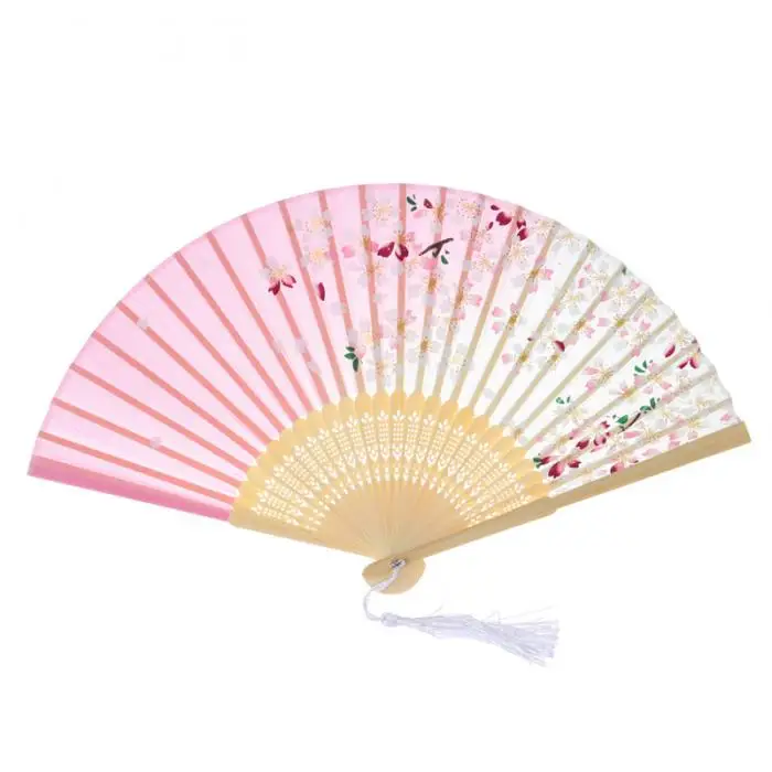 Hand Held Folding Fans Chinese Style Printing Wooden Lightweight Fans for Wedding Supplies UD88