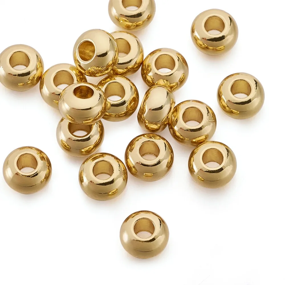 20 шт. 6x4 мм экологические латунные плоские круглые свободные бусинки без свинца и