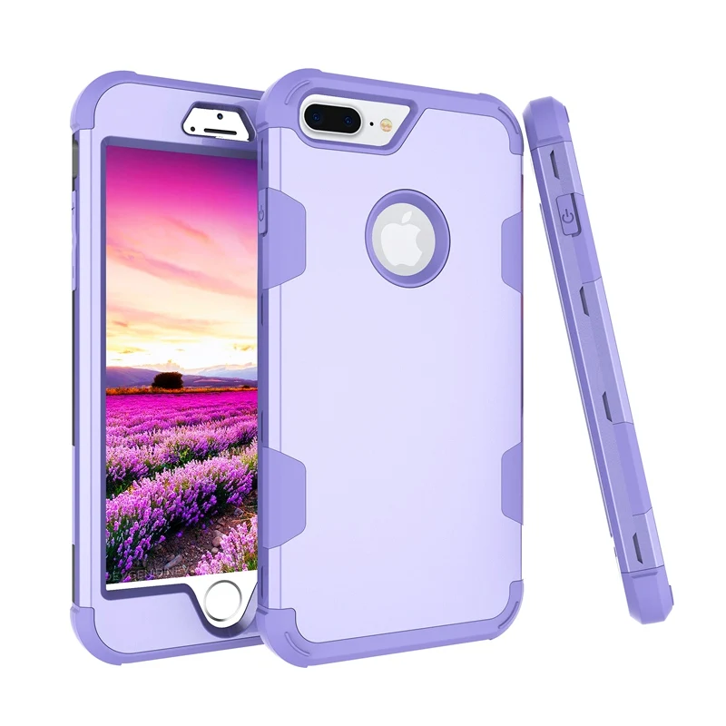 50 шт. для iPhone X Case двойной цвет ТПУ+ пластик Гибридный чехол для iPhone 8 7 6 6 S плюс 360 градусов полное покрытие анти-стук