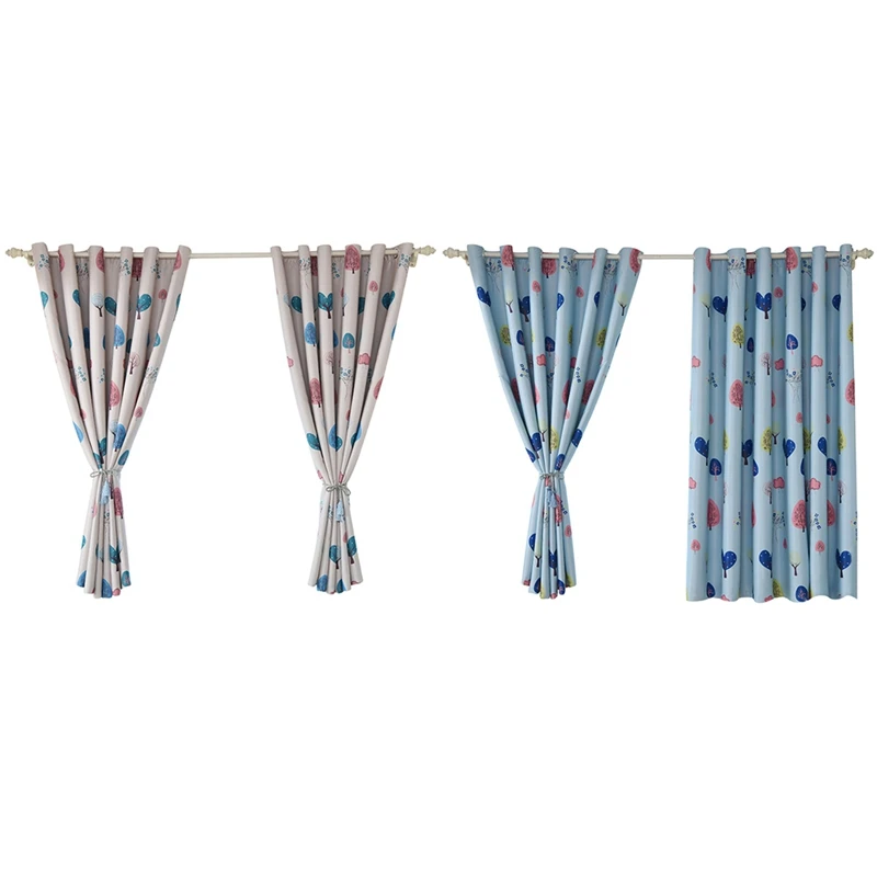 

Bedroom custom curtain short curtain shade cloth wholesale Factory direct love tree blackout curtain balcony