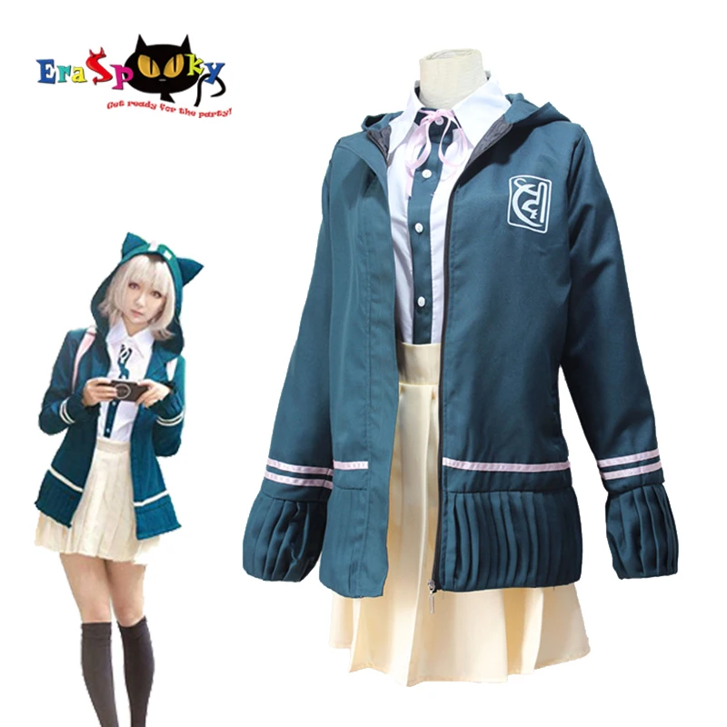 Eraspooky Danganronpa 2 Nanami Косплей chiaki девушки школьная форма рубашка юбка Женский костюм