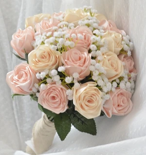 Букет с розами, тайская королевская розовая роза, красивые свадебные цветы, свадебные букеты, украшение для дома, вечерние цветы - Цвет: Розовый