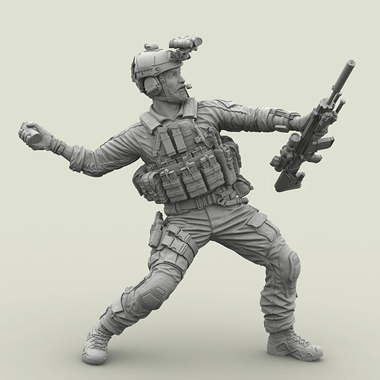 Военно морской котик США 1/35 (бросок снайпера M18 со шрамом Mk.20) модель солдатика из